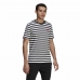Férfi rövid ujjú póló  Essentials Stripey  Adidas Embroidered Logo Fekete