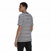 T-shirt à manches courtes homme  Essentials Stripey  Adidas Embroidered Logo Noir
