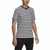 Camiseta de Manga Corta Hombre  Essentials Stripey  Adidas Embroidered Logo Negro