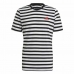 Men’s Short Sleeve T-Shirt  Essentials Stripey  Adidas Embroidered Logo Black