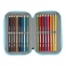 Троен несесер за моливи SuperThings Kazoom Kids Червен Светло син (12.5 x 19.5 x 5.5 cm) (36 Части)