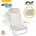 Folding Chair with Headrest Aktive Ibiza Beige 48 x 84 x 46 cm (2 Units)