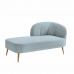 Chaise Longue Sofa DKD Home Decor Sky blue 160 x 80 x 90 cm Blue Golden Metal Plastic Pinewood