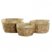 Set de basket DKD Home Decor Bambou Tropical Joncs (40 x 40 x 23 cm) (3 Pièces)