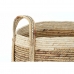 Súprava košíkov DKD Home Decor Tropické Prírodné vlákno Sitina (45 x 45 x 33 cm) (3 Kusy)
