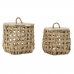 Basket set DKD Home Decor Wood Rushes (44 x 44 x 44 cm) (2 Pieces)