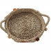 Basket set DKD Home Decor 49 x 40 x 9,5 cm Pompoms Seagrass Boho (2 Units)