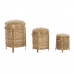 Conjunto de Cestas DKD Home Decor Natural 31 x 31 x 44 cm Bambu Boho