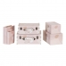 Caixa Decorativa Cor de Rosa PVC lona Papel DMF 30 x 18 x 15 cm (2 Peças)