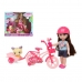 Bábika s domácim zvieratkom Dream Bicycle Ružová