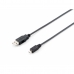 USB Kabel til mikro-USB Equip 128523 Svart 1,8 m