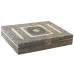 Ékszeres doboz DKD Home Decor 27,5 x 20 x 5,4 cm Pezsgő Természetes Fa Alumínium