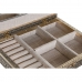 Κουτί-μπιζουτιέρα DKD Home Decor 27,5 x 20 x 5,4 cm Σαμπάνια Φυσικό Ξύλο Αλουμίνιο