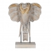 Dekorativ figur Hvid Gylden Natur Elefant 44 x 16 x 57 cm