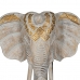 Prydnadsfigur Vit Gyllene Naturell Elefant 44 x 16 x 57 cm