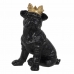 Prydnadsfigur Svart Gyllene Hund 15,5 x 18,4 x 25,5 cm