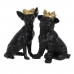 Decoratieve figuren Zwart Gouden Hond 15,5 x 18,4 x 25,5 cm