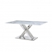 Dining Table DKD Home Decor Crystal Silver Grey Steel White 180 x 90 x 78 cm
