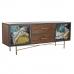 Tv-meubel DKD Home Decor Geel Groen Gouden Donkerbruin Metaal Kristal 140 x 35 x 55 cm