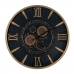 Orologio da Parete Nero Dorato Cristallo Ferro 59 x 8,5 x 59 cm (3 Unità)