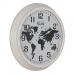 Horloge Murale Mappemonde Blanc Noir Fer 70 x 70 x 6,5 cm
