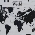 Muurklok Wereldkaart Wit Zwart Ijzer 70 x 70 x 6,5 cm