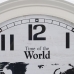 Wall Clock World Map White Black Iron 70 x 70 x 6,5 cm