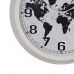 Relógio de Parede Mapa do Mundo Branco Preto Ferro 70 x 70 x 6,5 cm