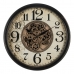 Стенен часовник Черен Сметана Кристал Желязо 66 x 9,5 x 66 cm (3 броя)