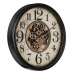 Wall Clock Black Cream Crystal Iron 66 x 9,5 x 66 cm (3 Units)