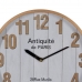 Relógio de Parede Branco Natural Madeira Cristal 32 x 32 x 4,5 cm