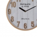 Reloj de Pared Blanco Natural Madera Cristal 32 x 32 x 4,5 cm