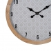 Reloj de Pared Blanco Natural Madera Cristal 60 x 60 x 6,5 cm
