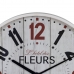 Horloge Murale Blanc Bois Verre 40 x 40 x 4,5 cm