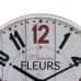 Wall Clock White Wood Crystal 40 x 40 x 4,5 cm