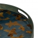 Tácka na chuťovky Modrá Zlatá PVC Sklo Ryby 42 x 42 x 4,2 cm (2 kusov)
