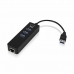 USB Hub Ewent AAOAUS0127 3 x USB 3.1 RJ45 Plug and Play