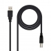 USB A to USB B Cable NANOCABLE 10.01.0104-BK 3 m Black