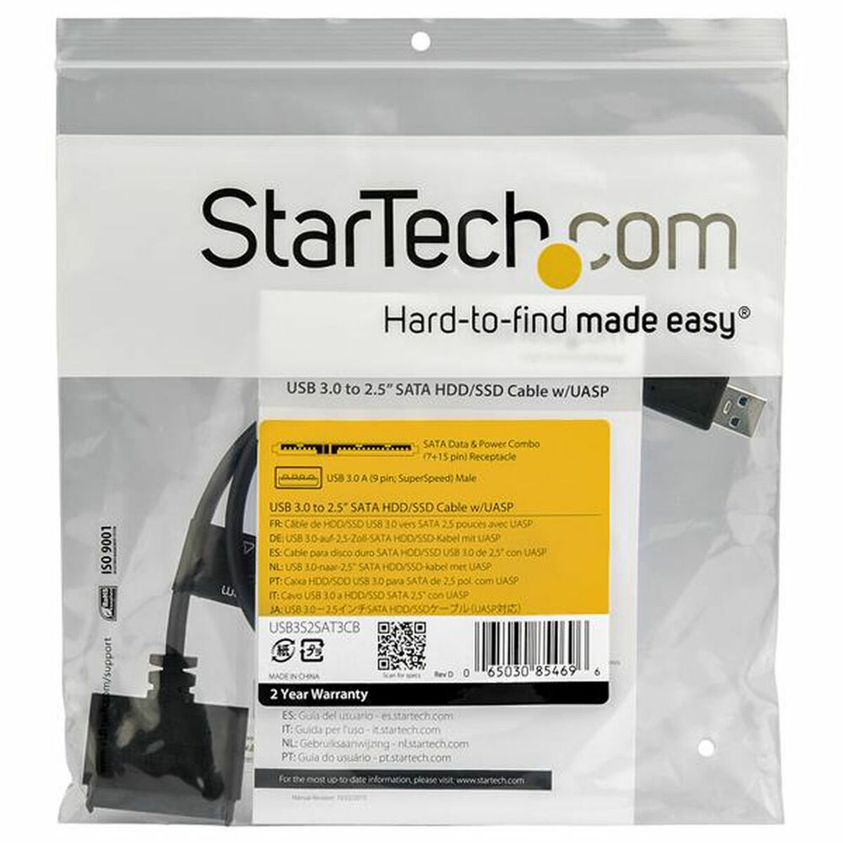 USB-adapter til SATA til harddisk Startech USB3S2SAT3CB HDD/SSD 2.5"