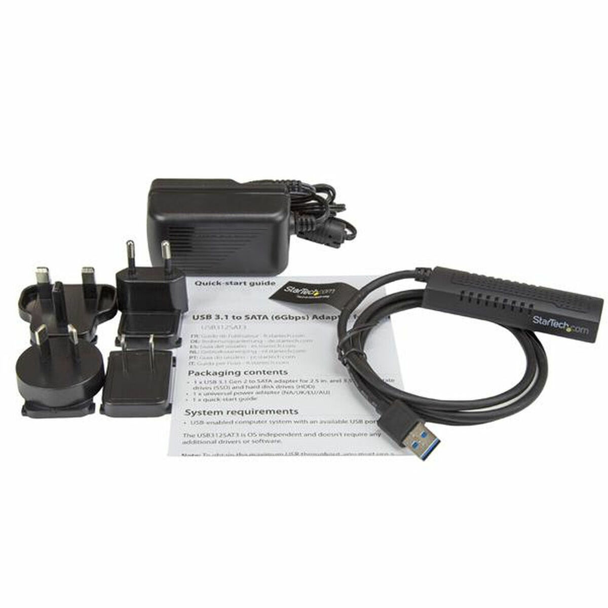 Adapterisetti Startech USB312SAT3 Musta