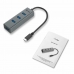 Hub USB i-Tec C31HUBMETAL403 USB x 4 Siva