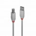 Kabel Micro USB LINDY 36684 Schwarz Grau