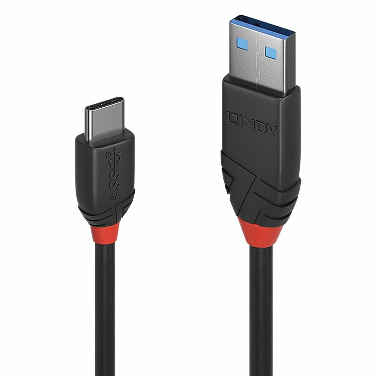 USB A til USB-C-kabel LINDY 1,5 m Sort
