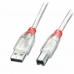 USB A til USB B-kabel LINDY 41754 3 m Hvid