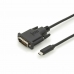 Кабел USB-C Digitus AK-300332-020-S Черен 2 m