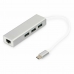 Hub USB Digitus DA-70255 Gris Blanco/Gris Plateado