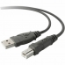 USB 2.0-kábel Belkin F3U154BT3M Nyomtató 3 m Fekete Szürke