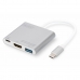 Hub USB Digitus DIGITUS Adaptador multipuerto HDMI 4K USB Type-C™, 3 puertos Siva 4K Ultra HD Bijela Bijela/Siva