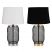 Bordlampe DKD Home Decor Sølvfarvet Sort Gylden Metal Hvid 220 V 50 W 28 x 28 x 47 cm (2 enheder)