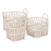 Set of Baskets White Rope 38 x 38 x 32 cm (3 Pieces)